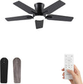 AUTODAY Deckenventilator, 122 cm, Schwarz, en Flach mit 5 Flügel, Beleuchtung