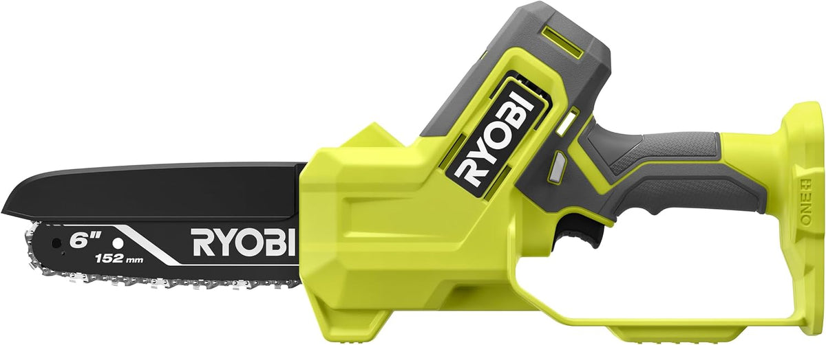 RYOBI Kettensäge, 15,2 cm, 18 V, Schwarz/Grün/Grau, ONE+ Akku-Kompakt-Garten (nur Werkzeug - Akku und Ladegerät
