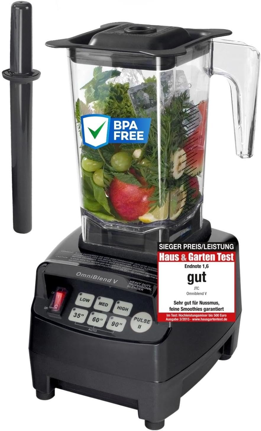 yayago Standmixer, 1,5 L, schwarz, OmniBlend Smoothie Maker in I Smoothie Mixer