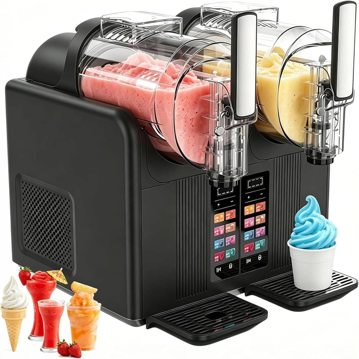 XUXIAO Eismaschine, 2 L, Schwarz, Slush Maschine