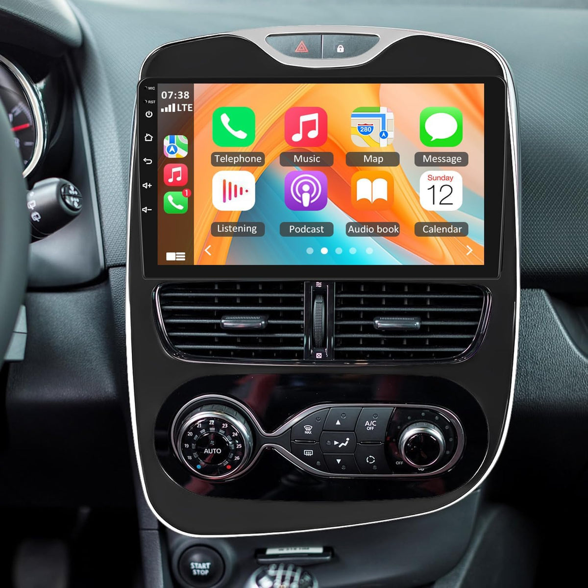 Asudaro Kamera, 9 Zoll, plastic, metal, Schwarz, 2+64G Autoradio für Renault Clio 4 2012-2019, DSP +Mic