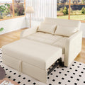 Sofa Dolamaní, 127 x 125 cm, 127 cm, 75 cm, Beige, Schlaf Klappbares mit Schlaffunktion und Bettkasten, 2 Sitzer breit x tief