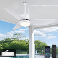 TRUYOK Pavillon, Φ106 * 15/25 CM, Weiß, 106CM Außen Deckenventilator mit Beleuchtung IP65 Outdoor