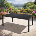 Mojawo Esstisch, 180x90x74 cm, anthrazit/schwarz, XL Aluminium Gartentisch Gartenmöbel Tisch Nonwood