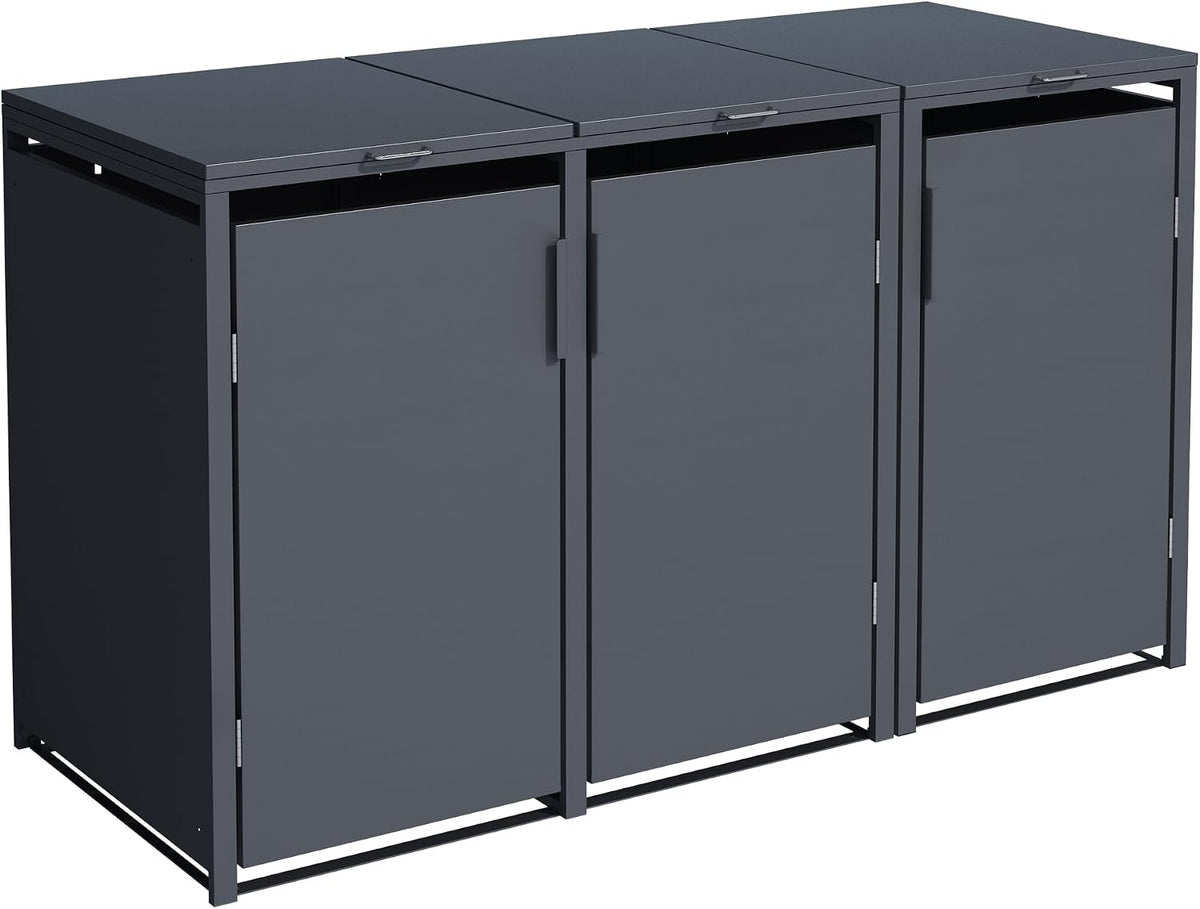MBOX24 Mülltonnenbox, 120 L, Anthrazit, SMARTBOX 3er bis - Mülltonnenverkleidung