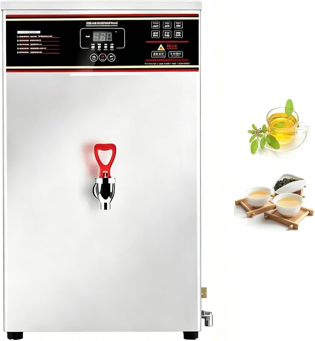 SHENGQION Heißwasserspender, 85 l, Silber, Gewerblicher Heißwasserbereiter für Gastronomie, einstellbarer (40, 100 °C)