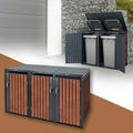 ML DESIGN modern living Mülltonnenbox, 200x80x116,3 cm, 240 L, 3 M, pulverbeschichteter Stahl, Cortenstahl, Anthrazit