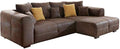 Sofa CAVADORE, Braun, Eck Mavericco/Polster Eck-Couch mit Kissen
